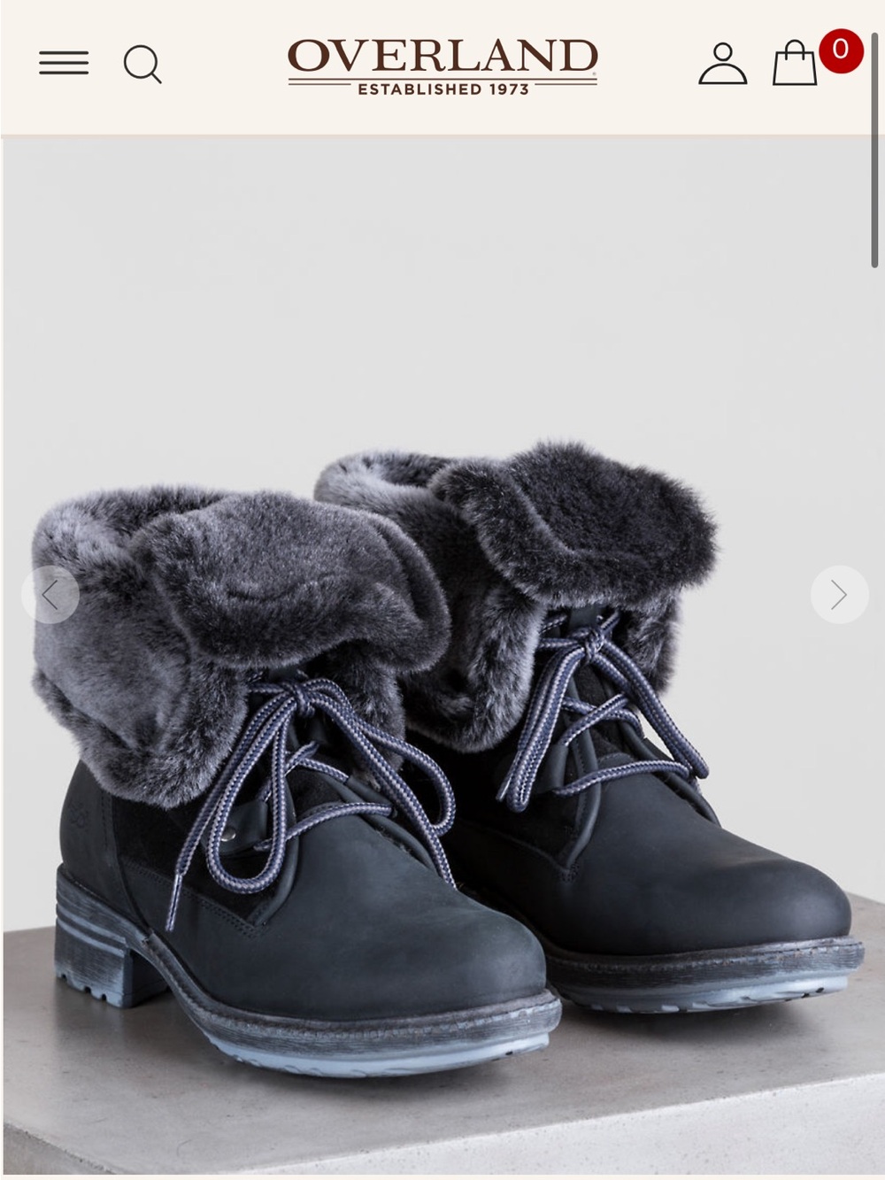 Overland Black Gray Faux Fur Lined Winter Boots